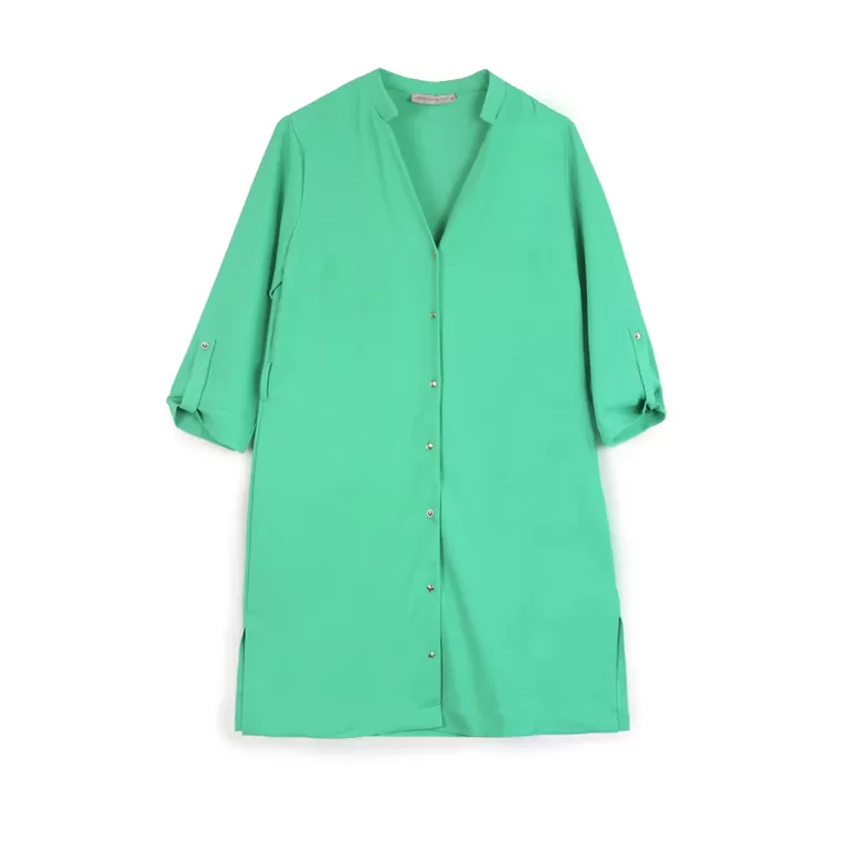 Rinascimento vékony anyagú zöld ingruha övvel 