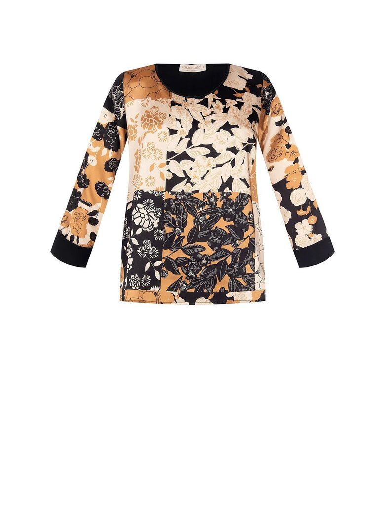 Rinascimento arany-barna mintás női blúz 