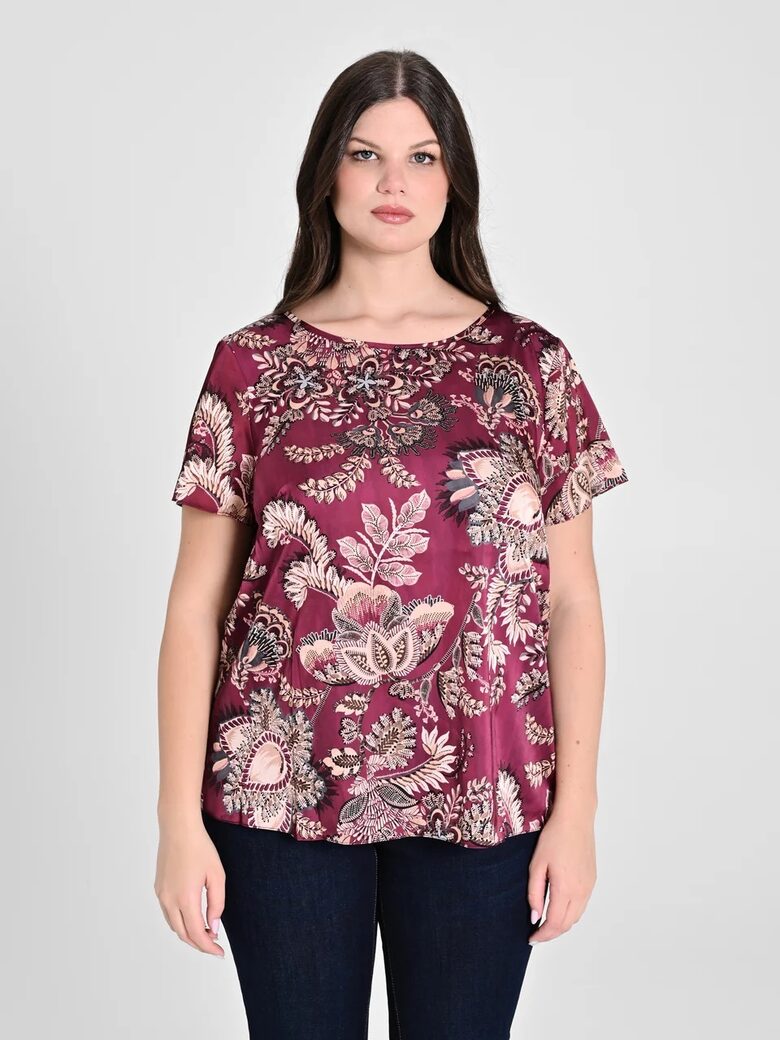 Rinascimento mintás szatén blúz 