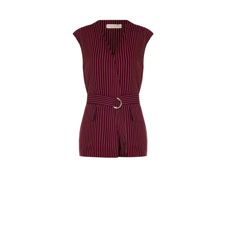 Rinascimento ujjatlan bordó női blézer övvel 