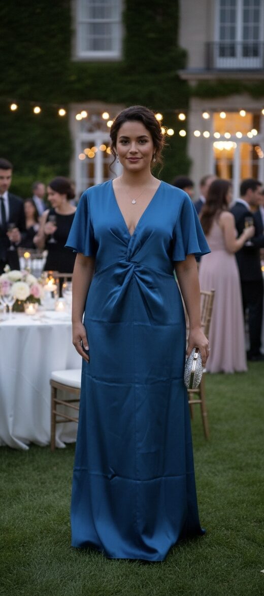 Vila selymes anyagú elegáns női hosszú ruha 