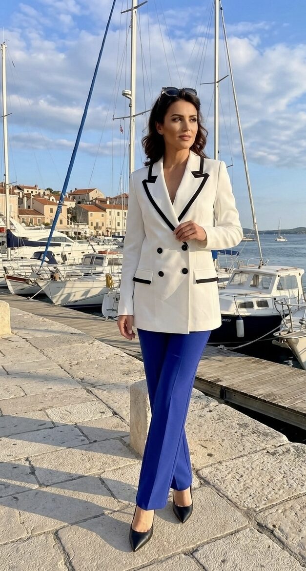 Rinascimento elegáns fehér oversize női zakó 