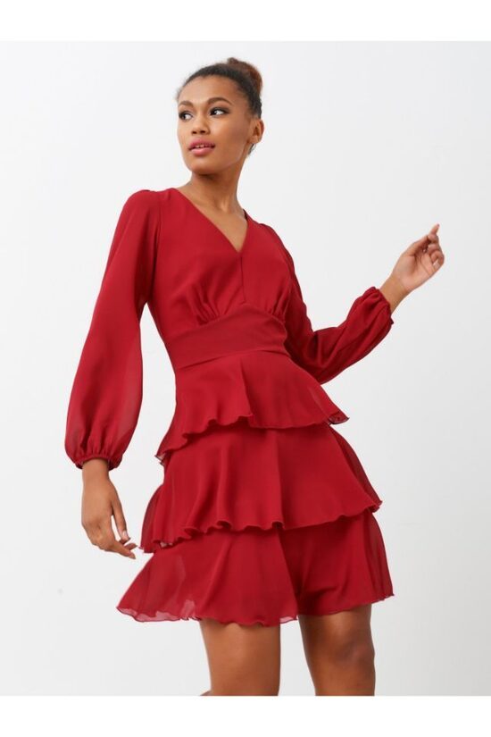 Rinascimento piros fodros szoknyás női ruha 