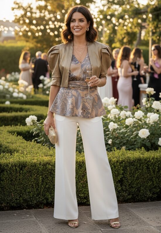 Rinascimento arany rövid állású blézer 