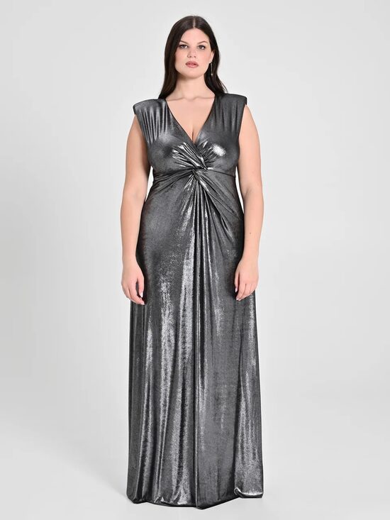 Rinascimento elegáns ezüst estélyi ruha