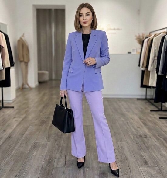 Rinascimento lila élre vasalt női nadrág 