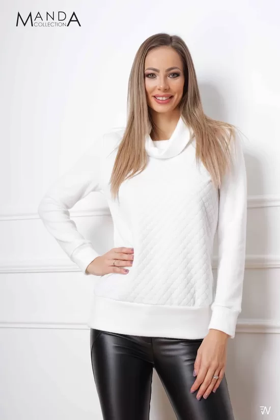 Manda ekrü garbós nyakú felső