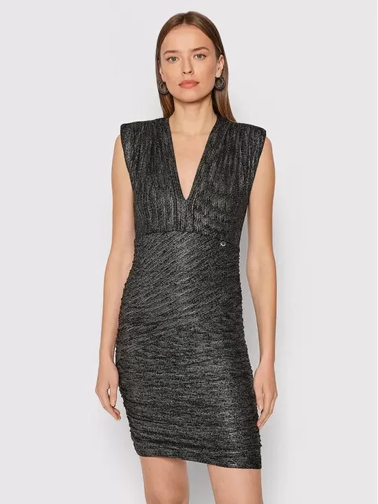 Rinascimento fekete ezüst alakformáló női ruha 