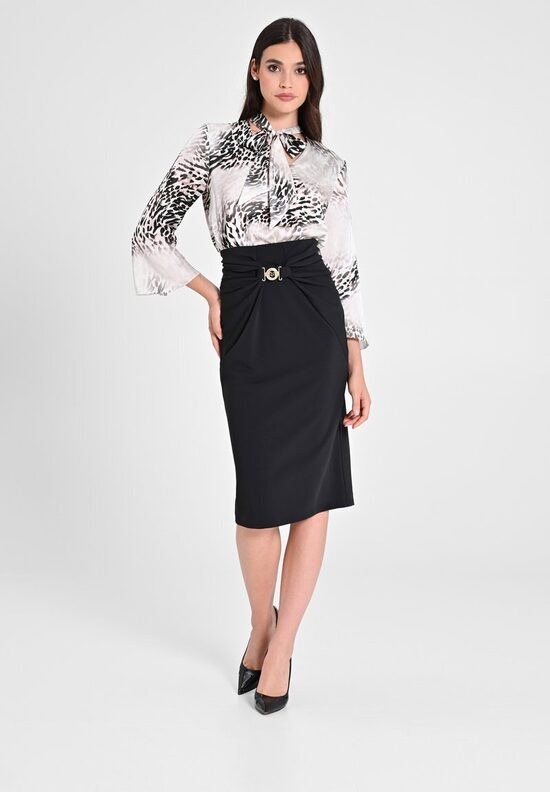 Rinascimento magas derekú elegáns fekete női szoknya 