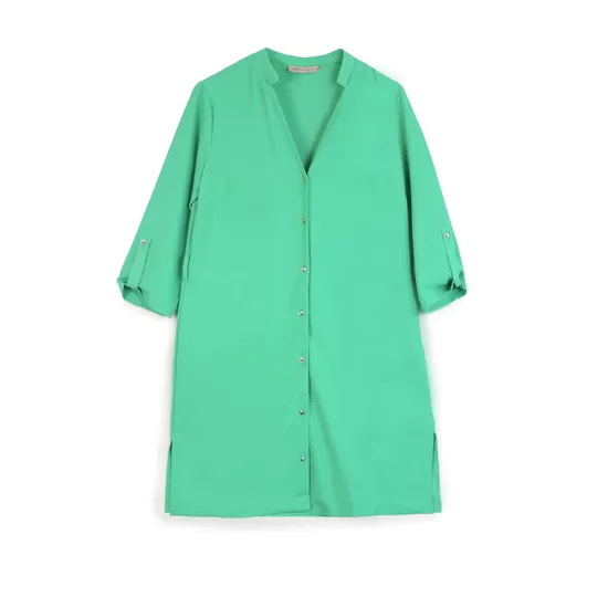 Rinascimento vékony anyagú zöld ingruha övvel