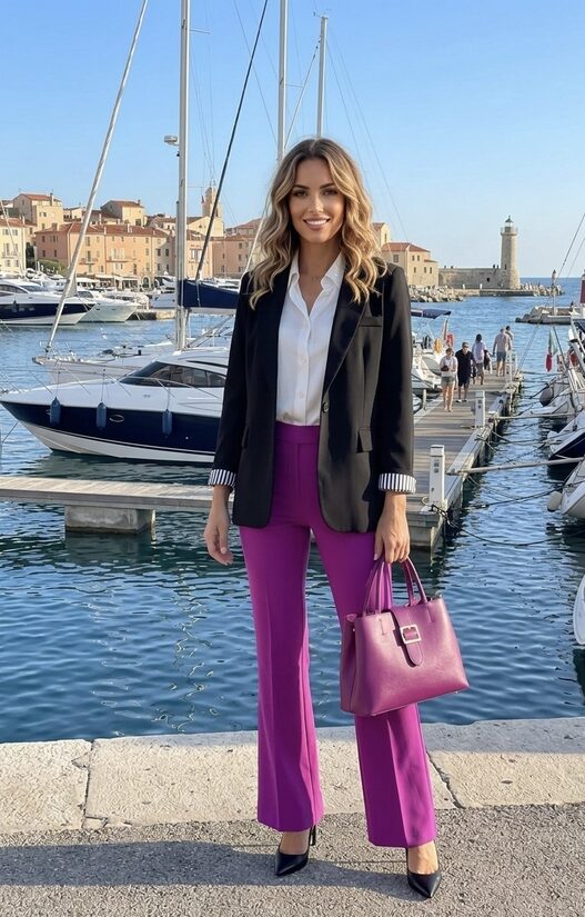 Rinascimento elegáns fekete női blézer 