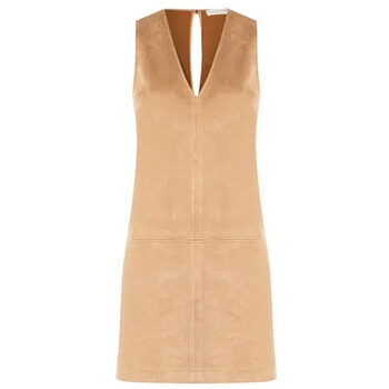 Rinascimento csinos bézs őszi velúr trapéz ruha