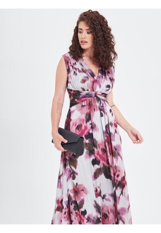 Rinascimento mintás ujjatlan női ruha