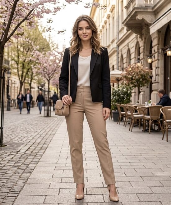 Rinascimento elegáns fekete női blézer 