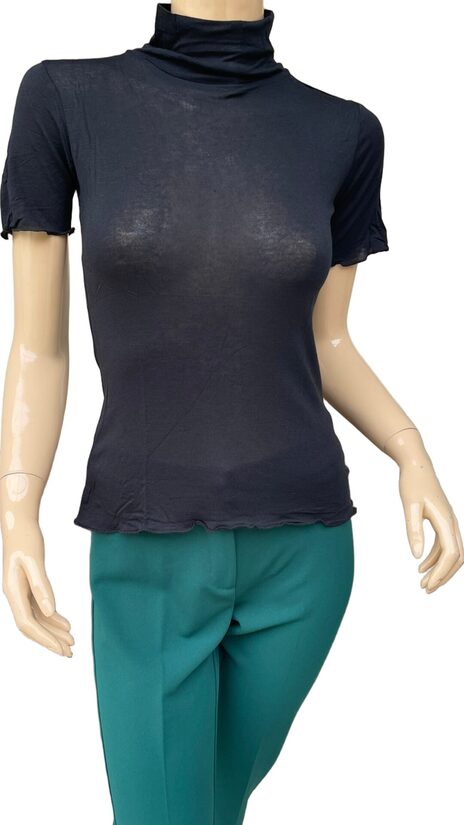 Rinascimento garbós nyakú fekete basic női felső 