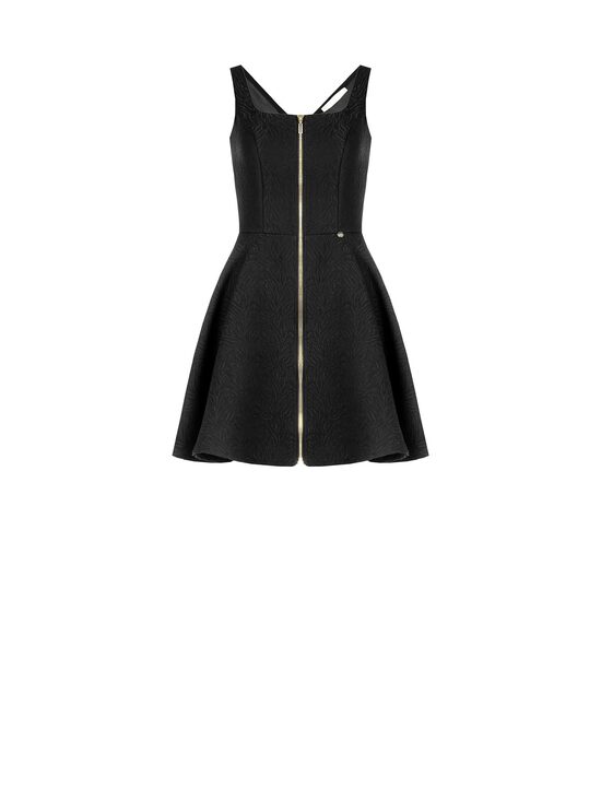 Rinascimento elegáns fekete jacquard ruha