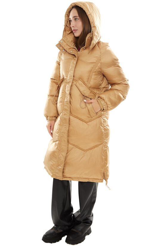 Rinascimento kapucni hosszított női télikabát 