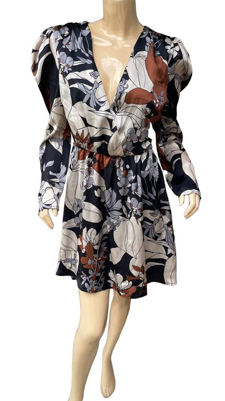 Rinascimento V nyakú virág mintás női ruha