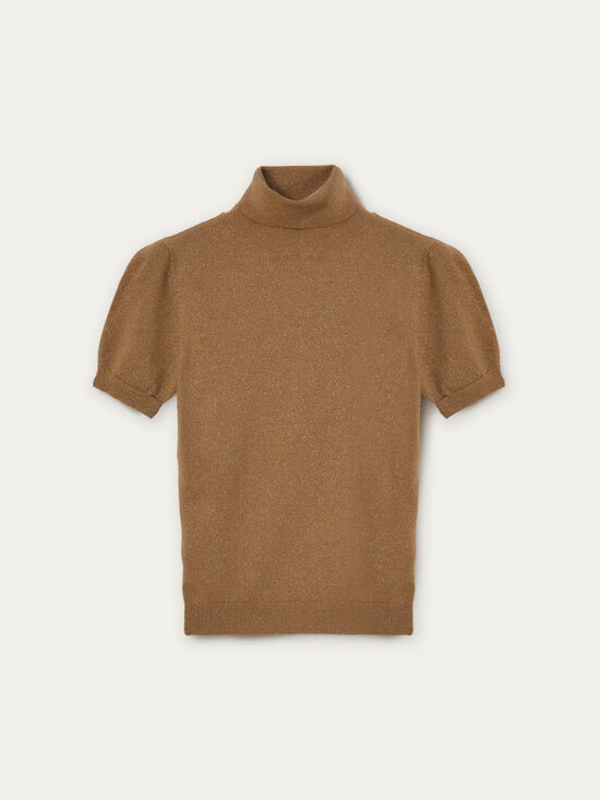 Motivi bézs arany garbós nyakú elegáns felső 