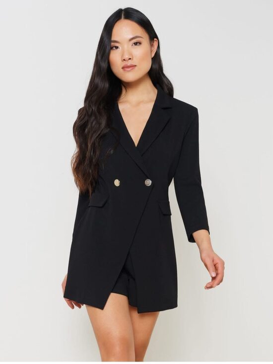 Rinascimento elegáns V nyakú fekete zakó ruha