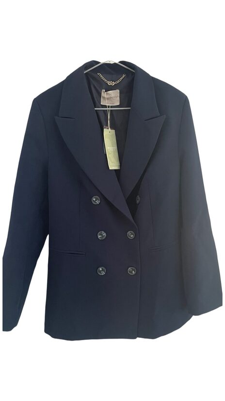 Rinascimento sötétkék egyenes szabású blézer/ kabátka