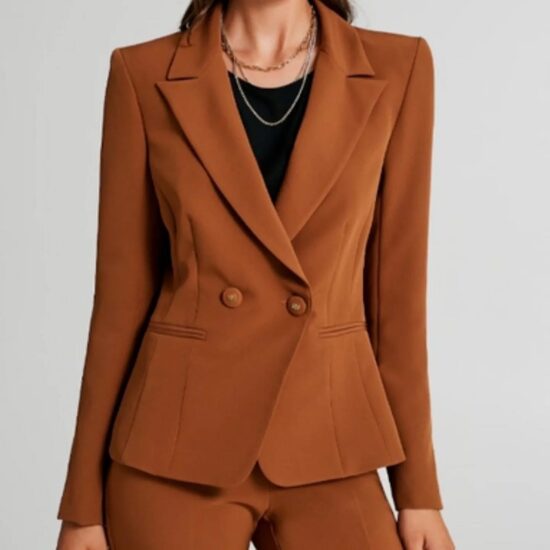 Rinascimento karcsúsított barna női blézer 