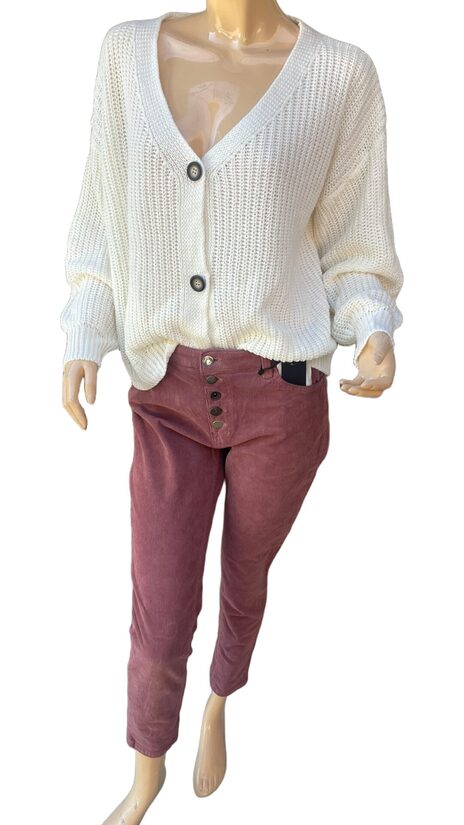 Rinascimento fehér kötött női kardigán