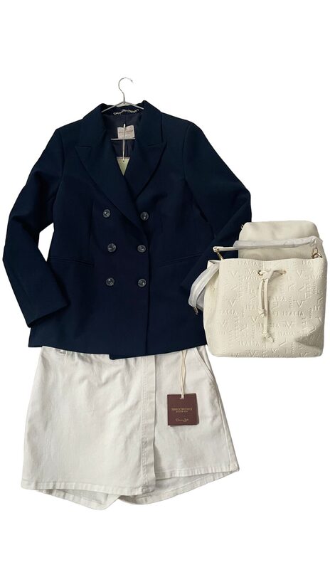 Rinascimento sötétkék egyenes szabású blézer/ kabátka 