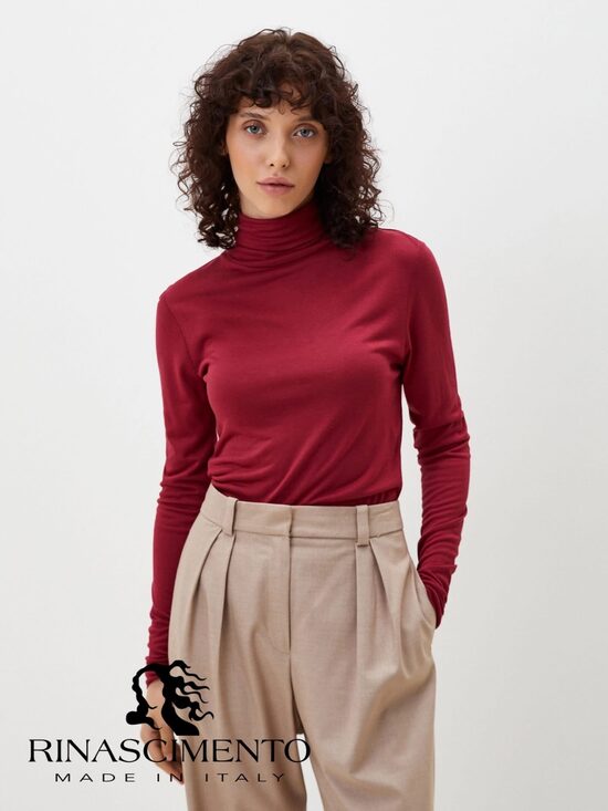 Rinascimento burgundi garbós nyakú női felső 