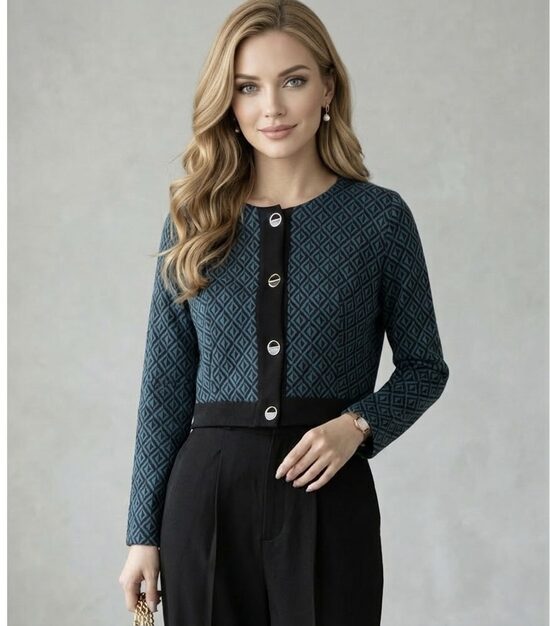 Rinascimento rövid fazonú elől gombos női kardigán 