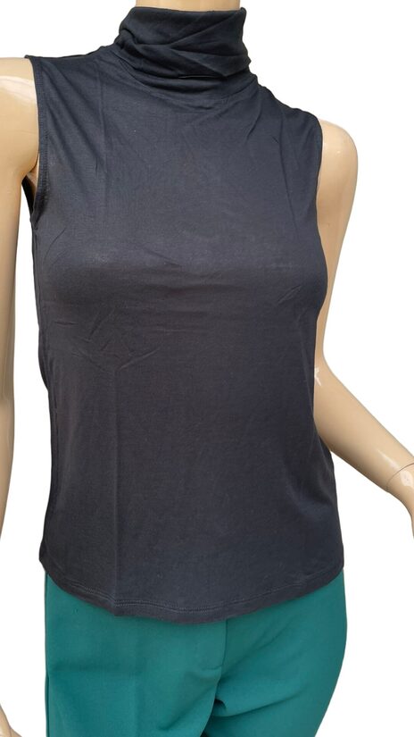 Rinascimento fekete garbós nyakú női basic felső 